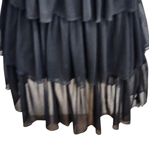 City Triangles Y2K Black Tiered Ruffled Mini‎ Dress Women's Large - Picture 4 of 12